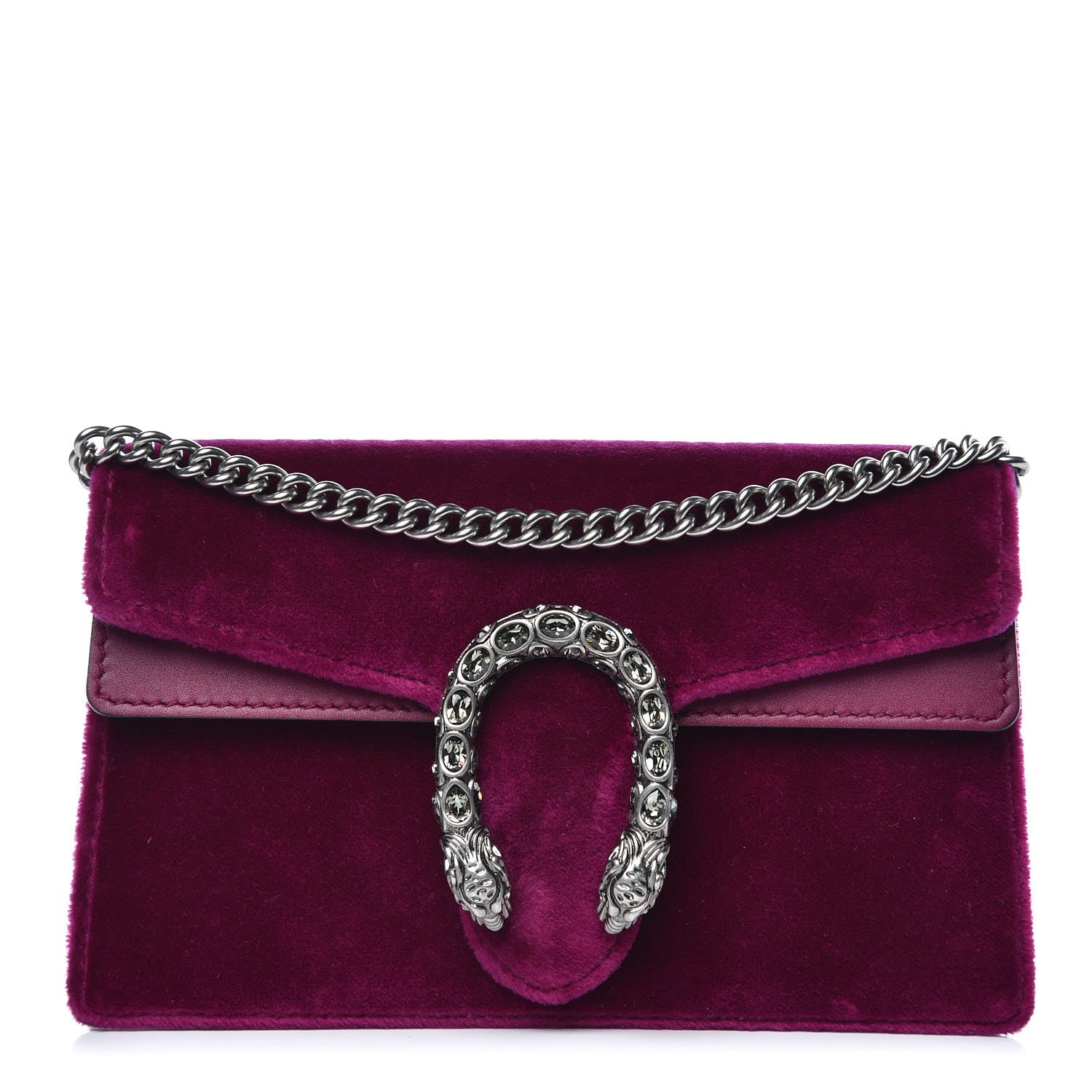 Gucci Velvet Super Mini Dionysus Shoulder Bag Fuchsia Violet Cyclamen 1 of 9
