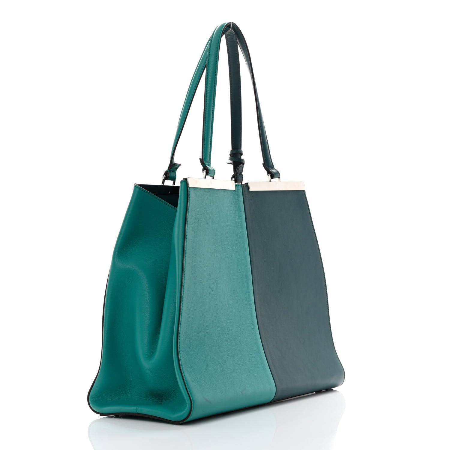 Fendi Vitello Bi-Color Large 3Jours Tote Oceano Lago 3 of 18
