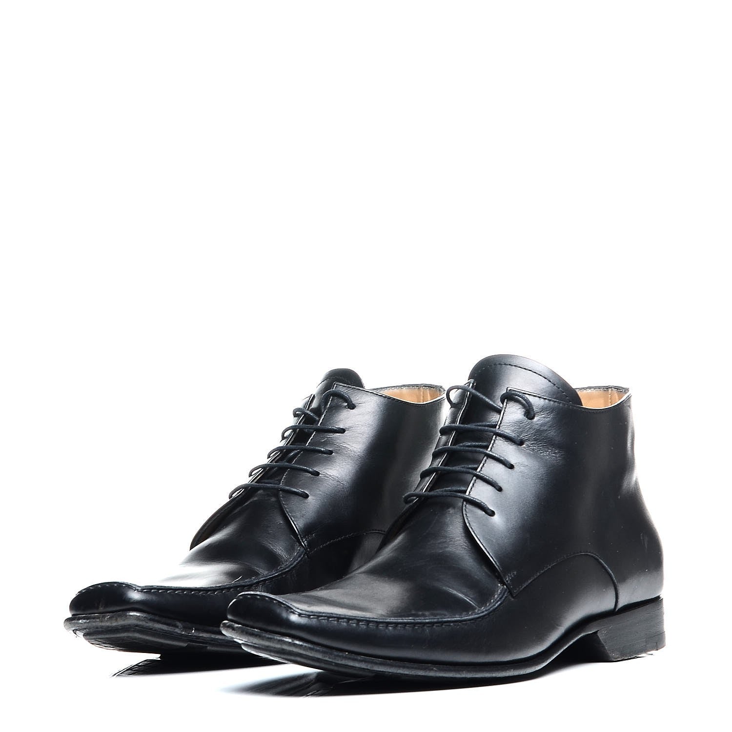 Louis Vuitton Calfskin Lace Up Ankle Boots 7 Black 3 of 10