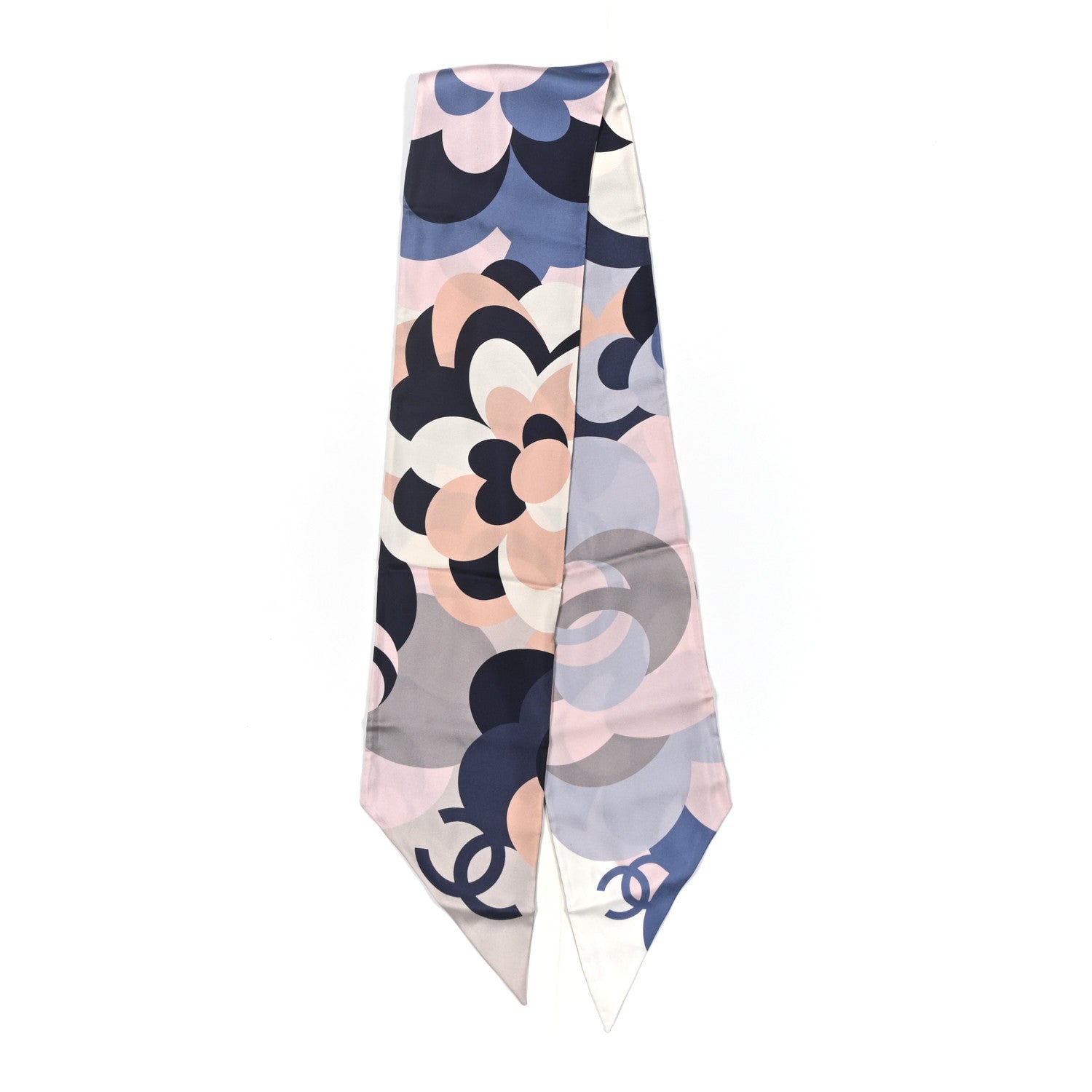 Chanel CC Slim Camellia Bandeau Scarf Pink Multicolor 2 of 5