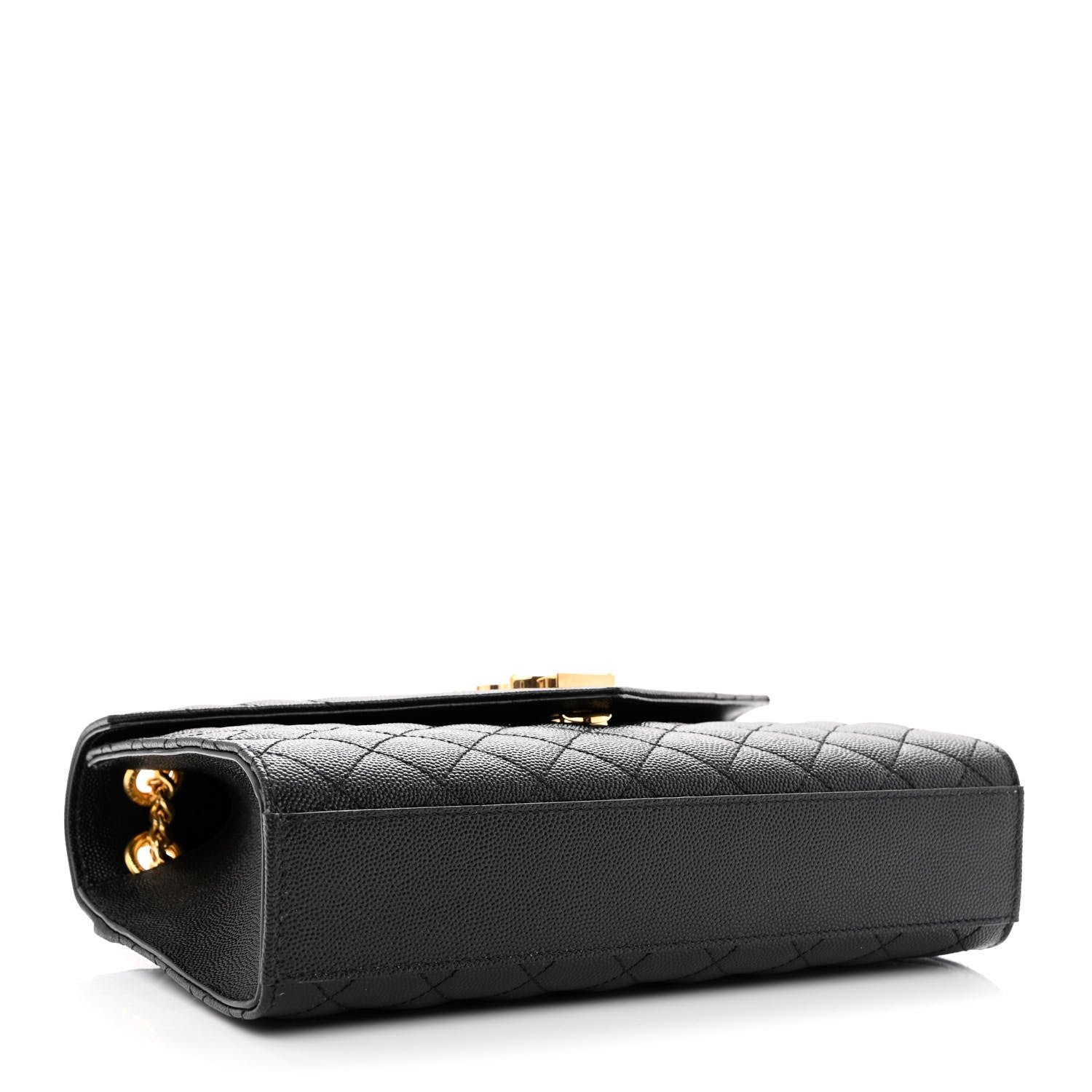 Saint Laurent Grain De Poudre Textured Mixed Matelasse Triquilt Medium Monogram Satchel Black 4 of 10