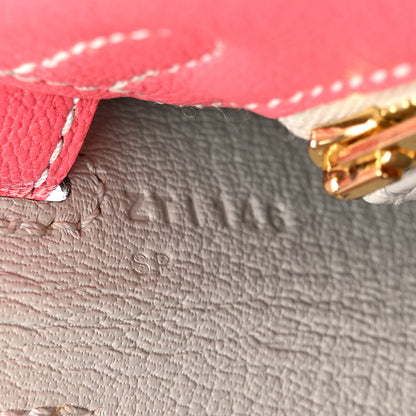 Hermes Chevre Mysore Horseshoe Kelly Sellier 25 Rose Lipstick Gris Pale 7 of 13