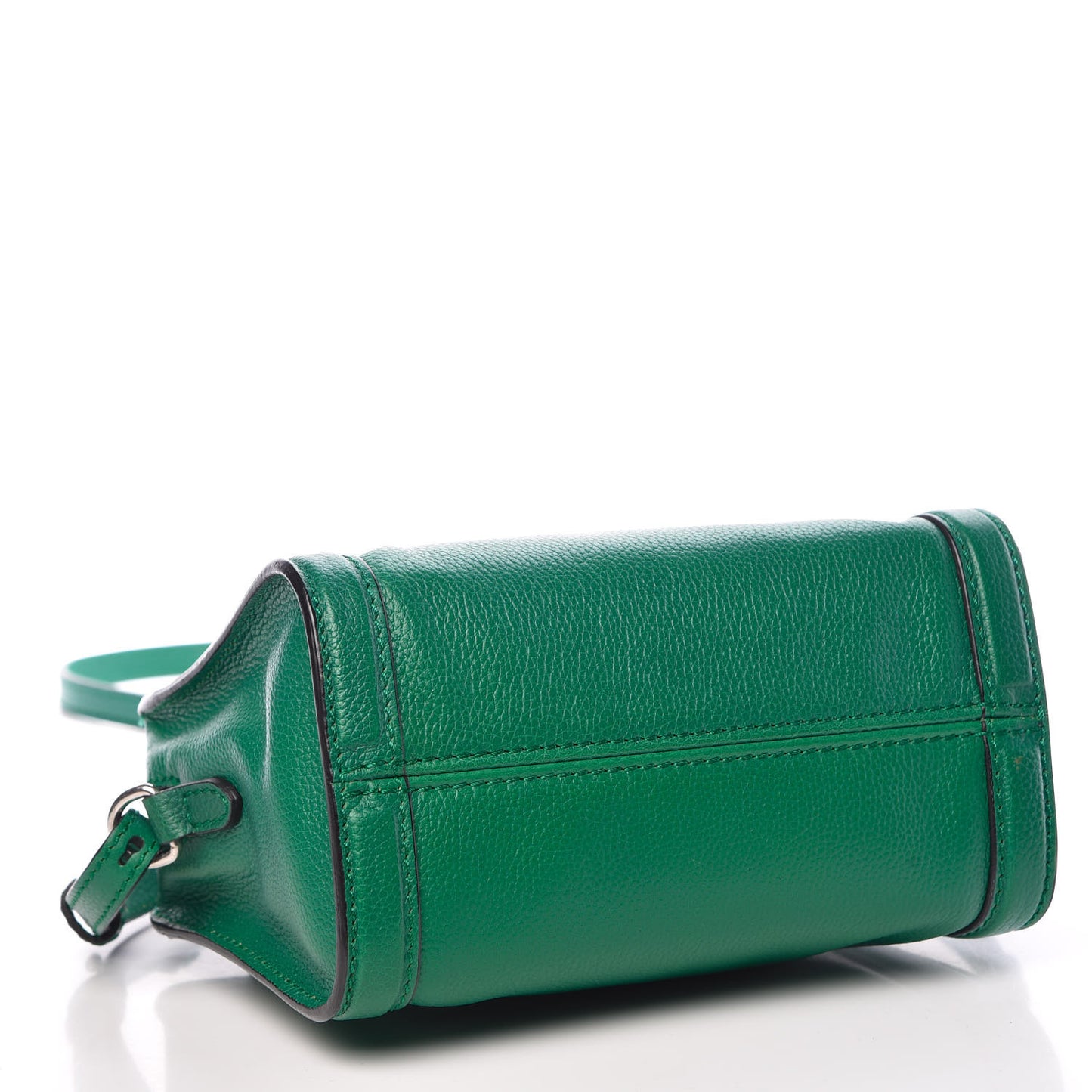 Pebbled Calfskin Mini Padlock Tote Green