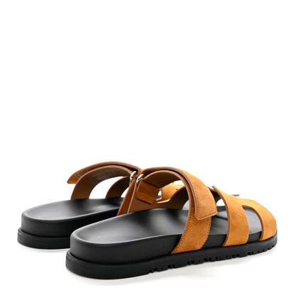 Hermes Suede Goatskin Womens Chypre Sandals 39 Naturel 4 of 9