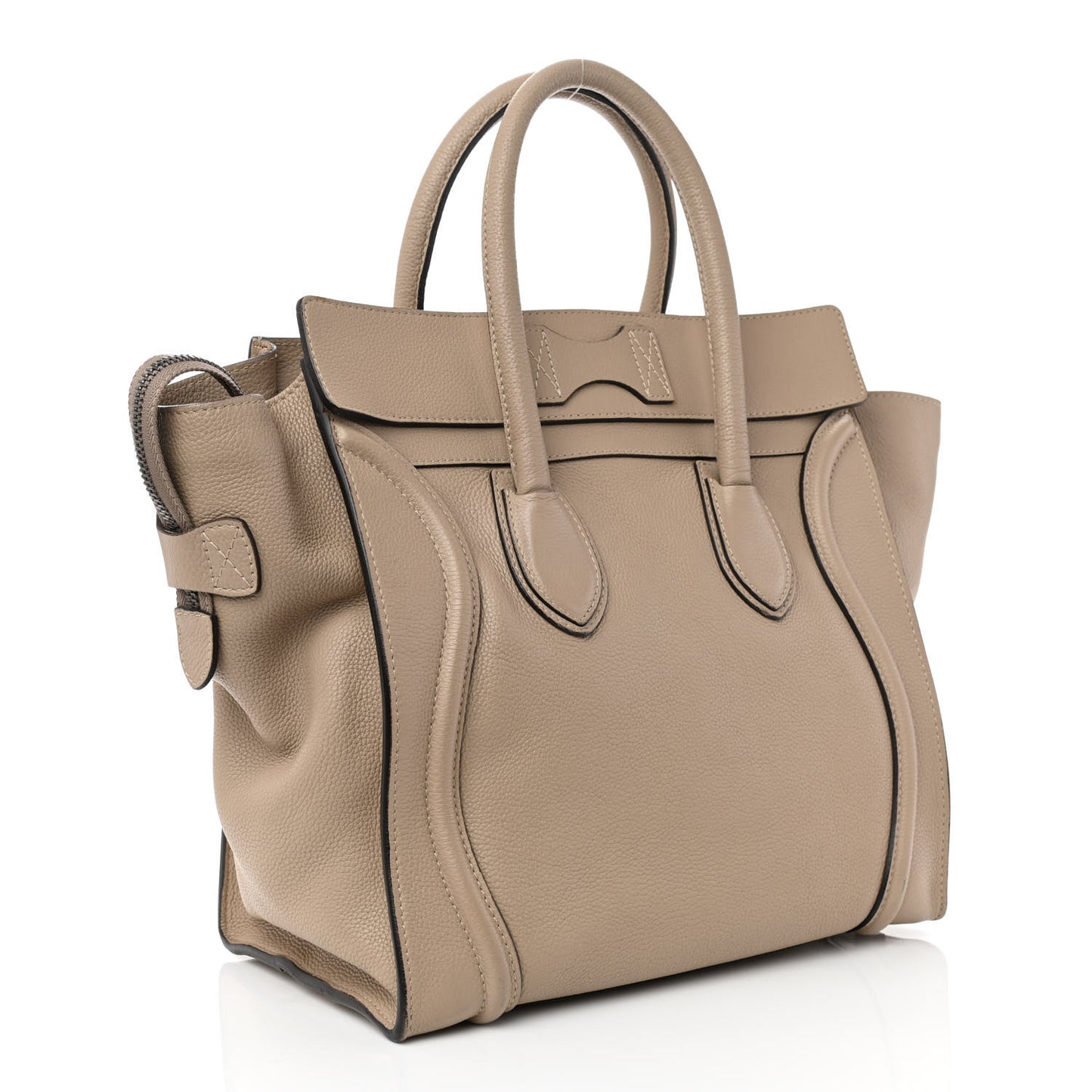 Drummed Calfskin Mini Luggage Dune