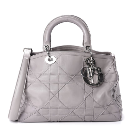 Christian Dior Lambskin Cannage Granville Polochon Grey 1 of 10