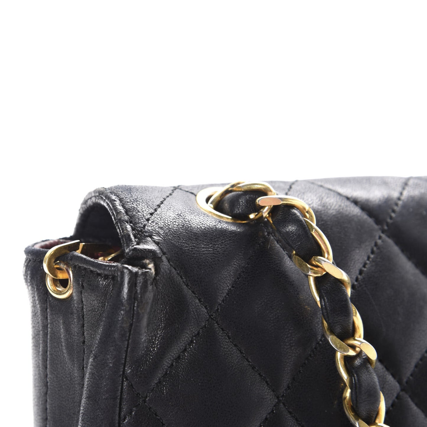 Quilted Lambskin Small Single Flap Black