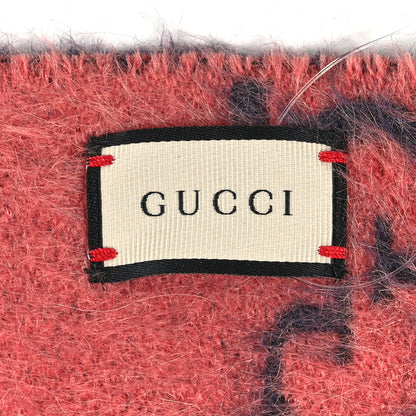 Gucci Wool Alpaca GG Monogram Lady Big GG Rock Scarf Graphite Pink 3 of 3
