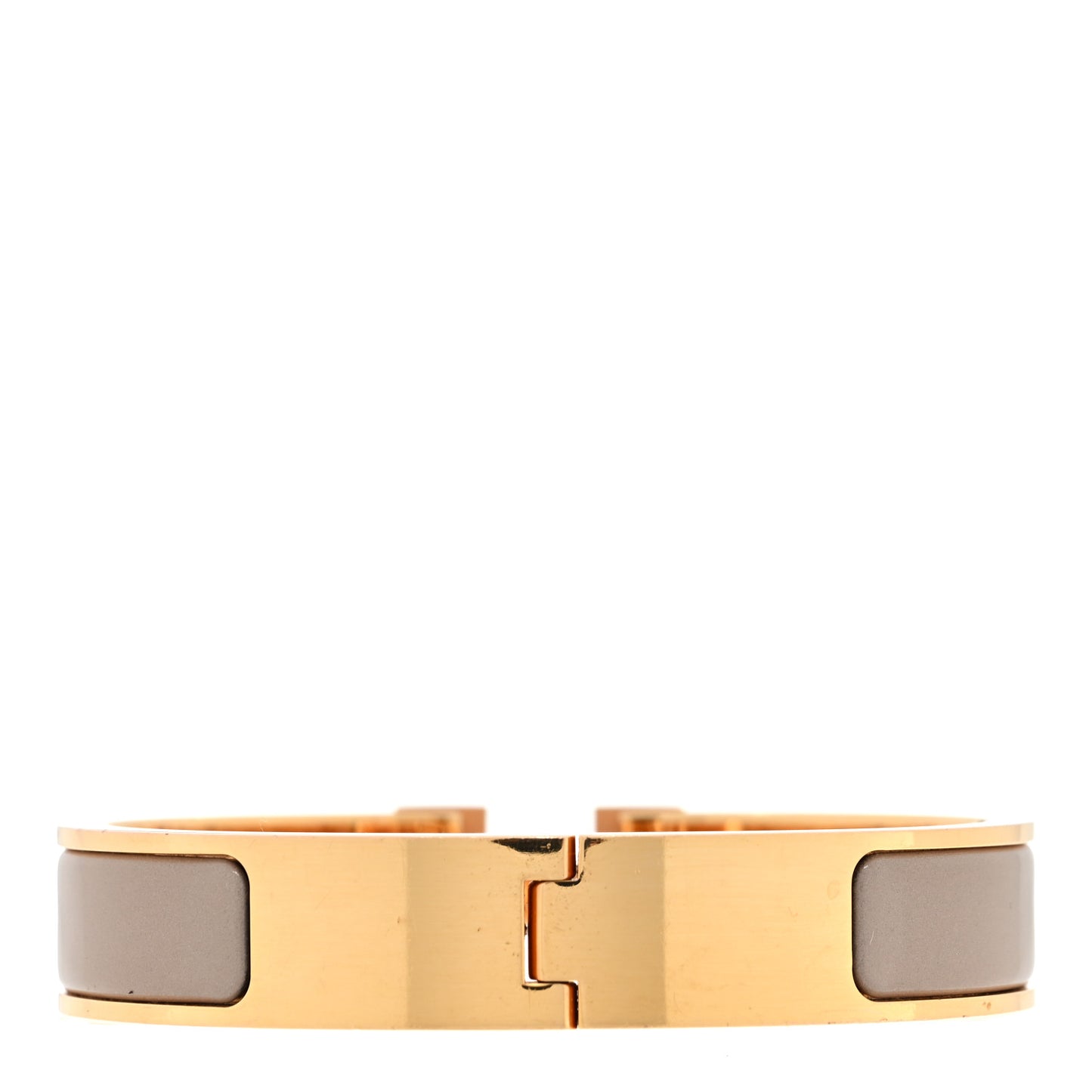 Enamel Narrow Clic Clac H Bracelet PM Marron Glace