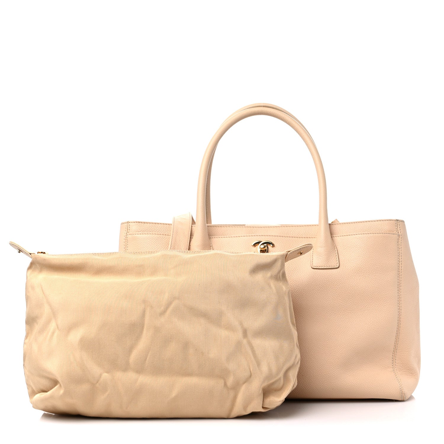 Chanel Calfskin Cerf Executive Shopper Tote Beige 3 of 19