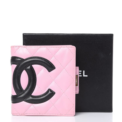 Chanel Calfskin Quilted Cambon Bi-Fold Wallet Pink Black 14 of 14
