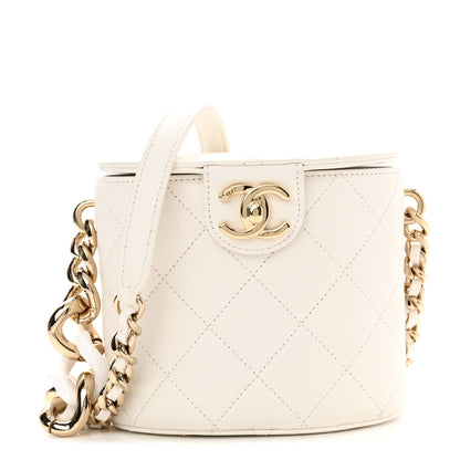 Chanel Lambskin Resin Elegant Chain Vanity Case White 1 of 11