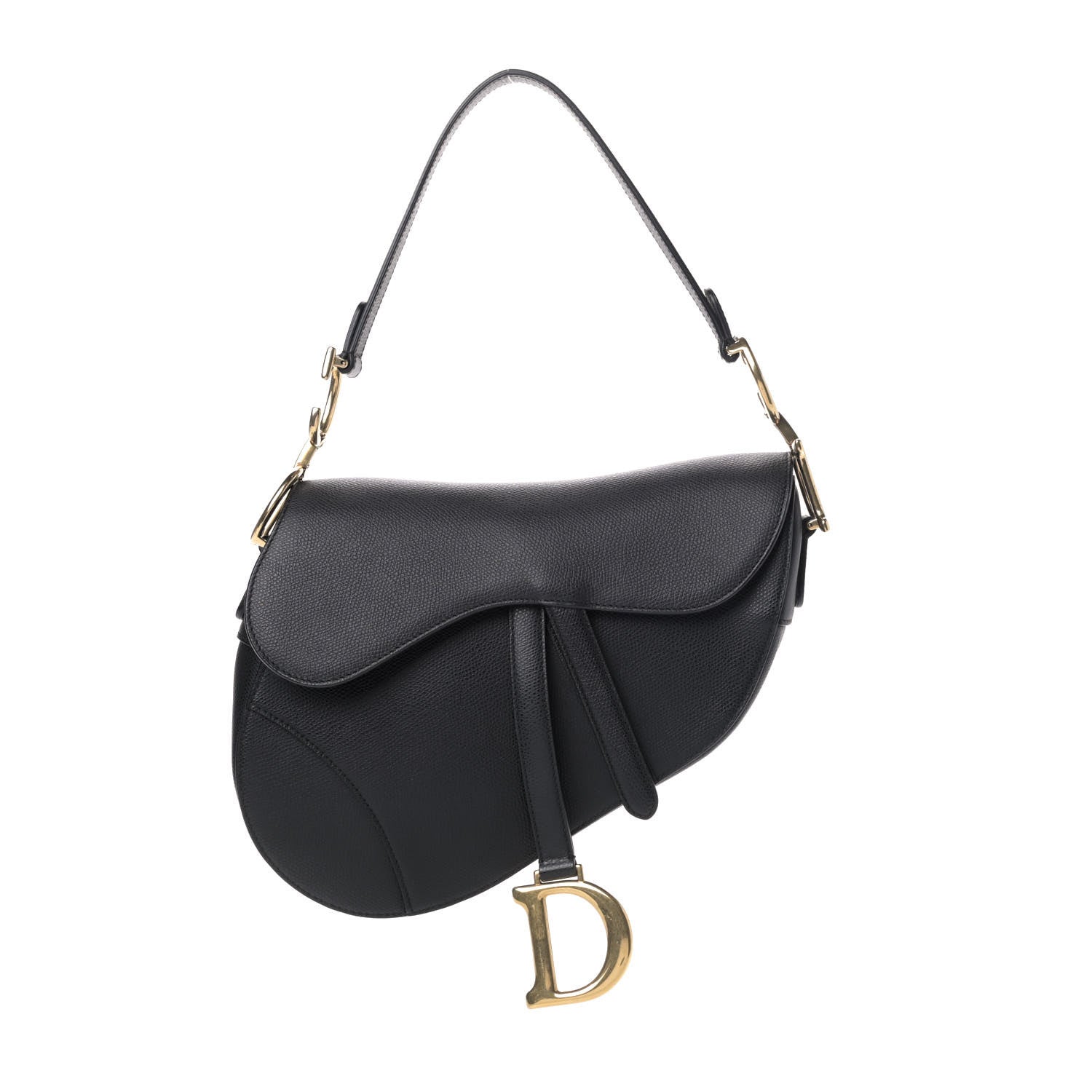 Christian Dior Grained Calfskin Saddle Bag Black 1 of 4