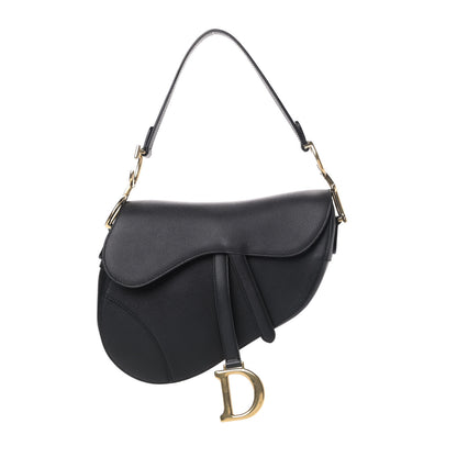 Christian Dior Grained Calfskin Saddle Bag Black 1 of 4