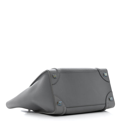 Celine Drummed Calfskin Mini Luggage Kohl 4 of 18