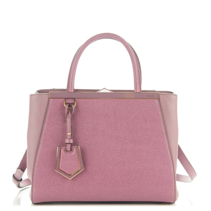 Fendi Vitello Elite Flamingo Petite 2Jours Tote Lilla Glicine 1 of 7