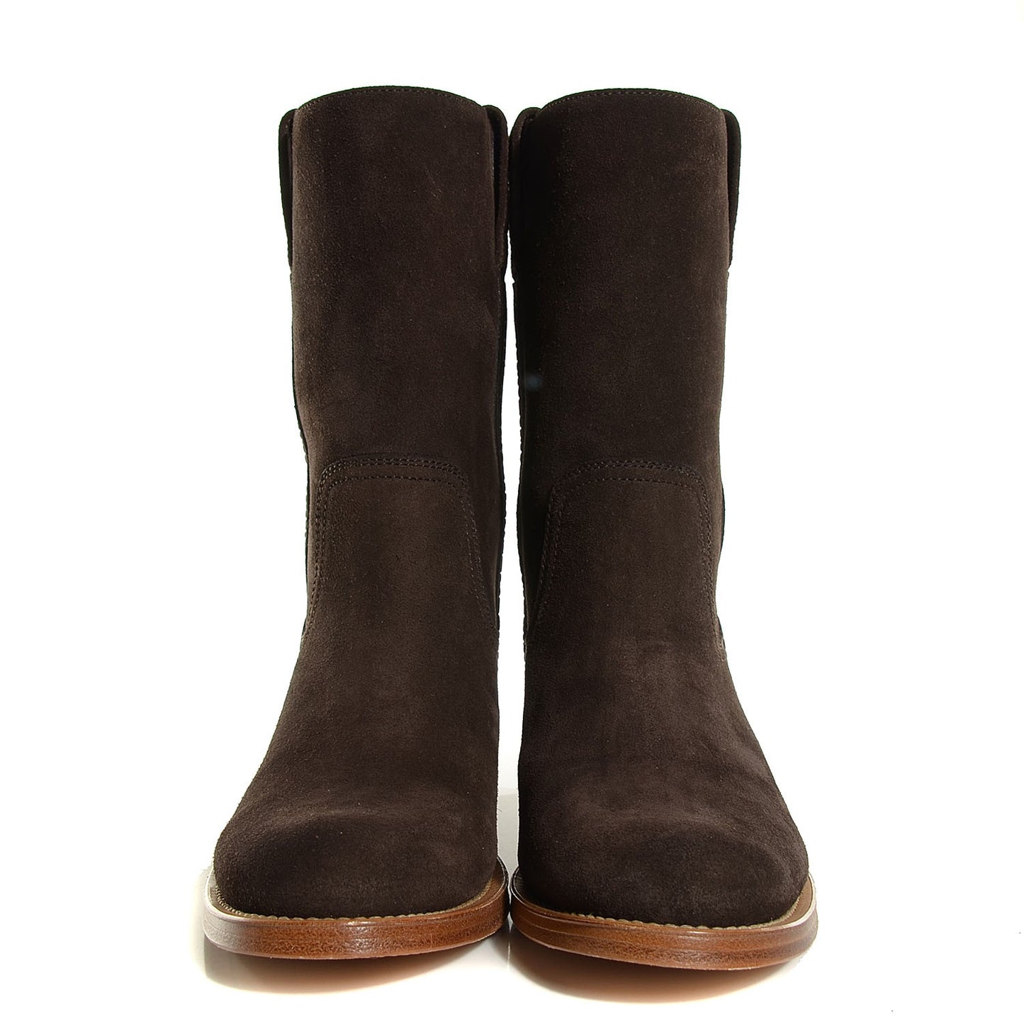 Suede Logo Boots 37.5 Brown