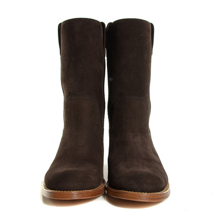 Chanel Suede Logo Boots 37.5 Brown 2 of 8