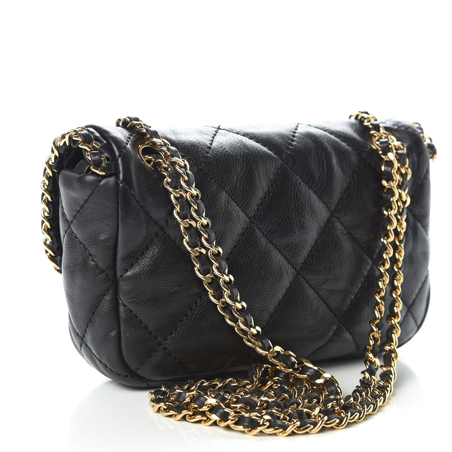 Calfskin Mini Chain Me Flap Black