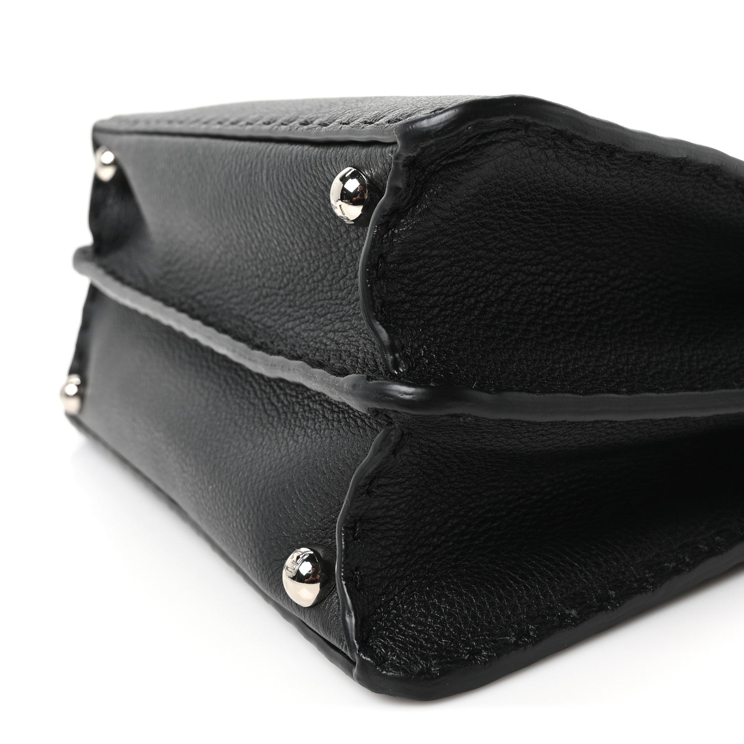 Fendi Cuoio Romano Selleria Chamois Small Peekaboo I SEE U Satchel Black Camel Sunflower 9 of 10