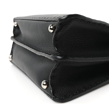 Fendi Cuoio Romano Selleria Chamois Small Peekaboo I SEE U Satchel Black Camel Sunflower 9 of 10