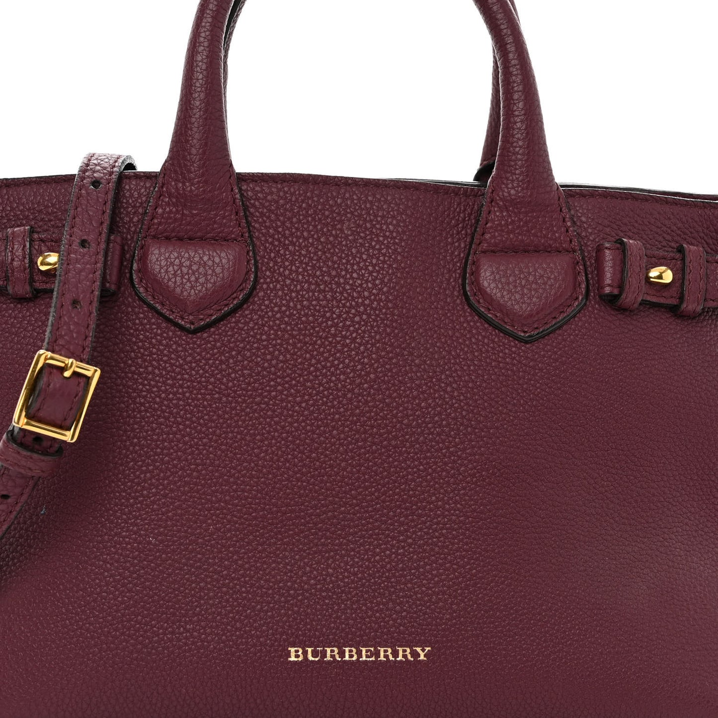 Grainy Calfskin House Check Small Banner Tote Elderberry