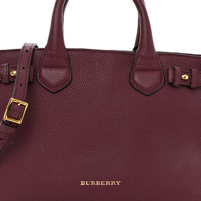 Burberry Grainy Calfskin House Check Small Banner Tote Elderberry 7 of 14