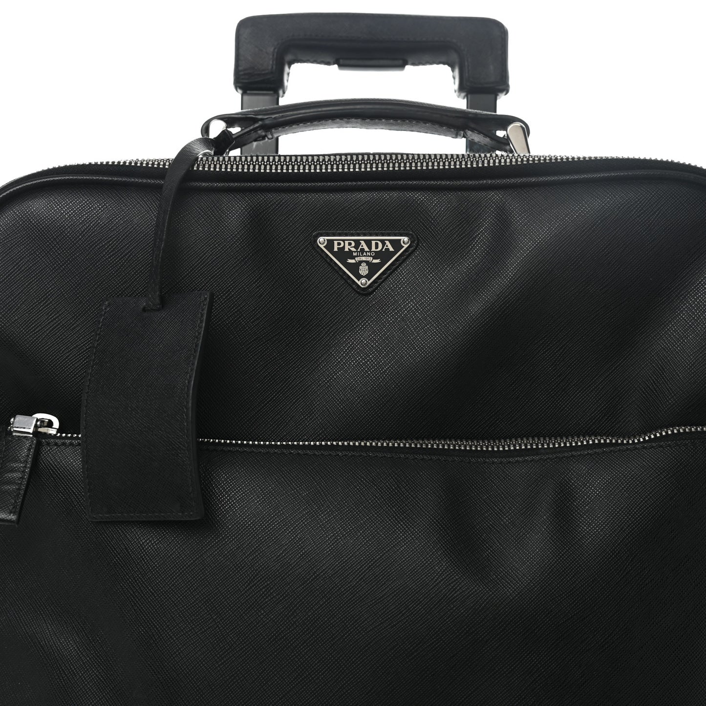 Saffiano Travel Trolley Luggage Black
