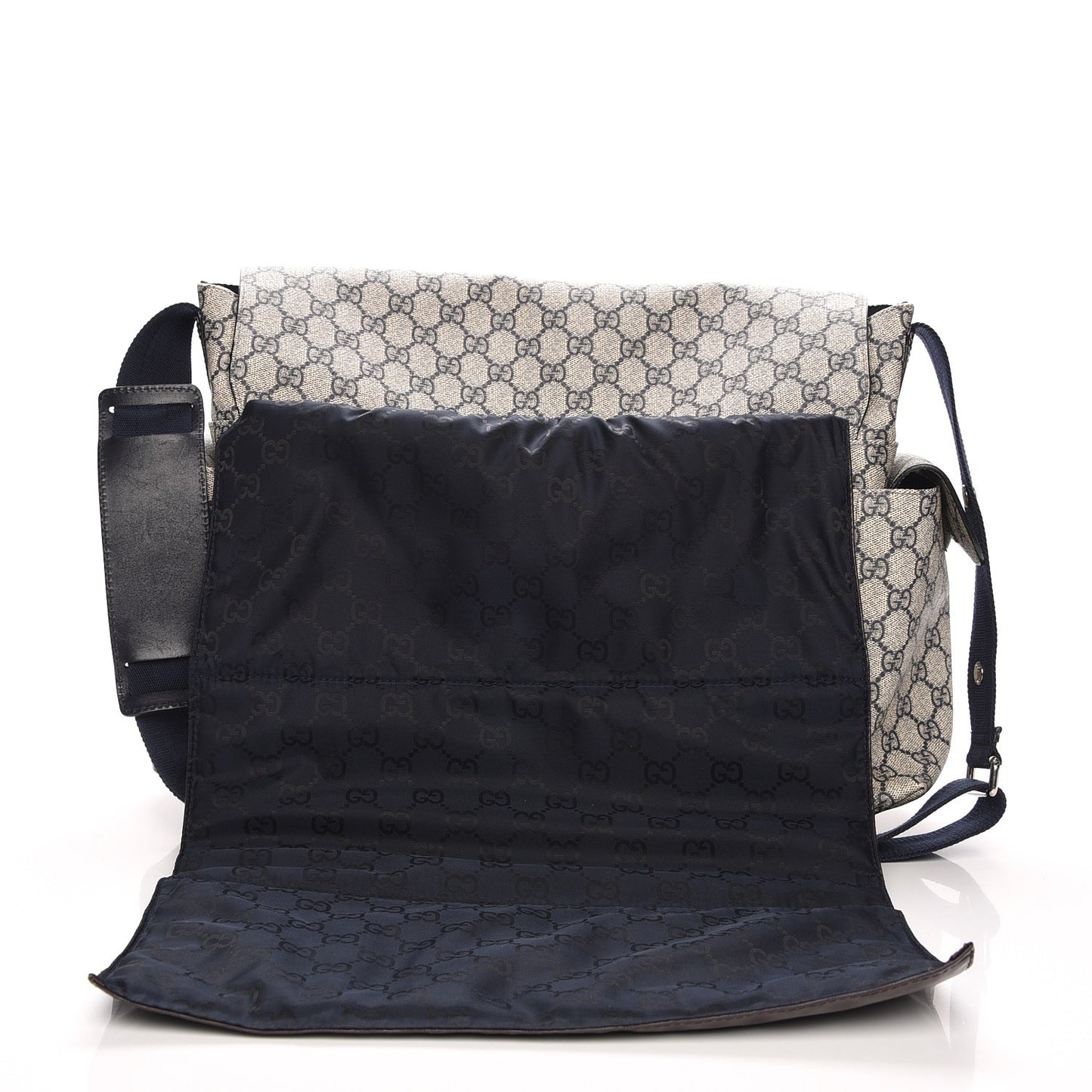 GG Plus Monogram Messenger Diaper Bag Navy
