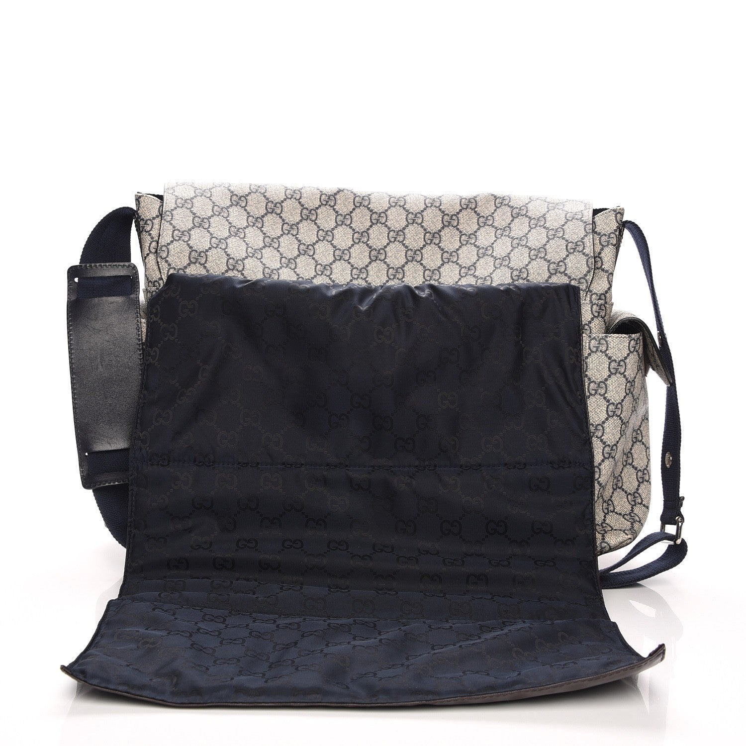 Gucci GG Plus Monogram Messenger Diaper Bag Navy 8 of 8
