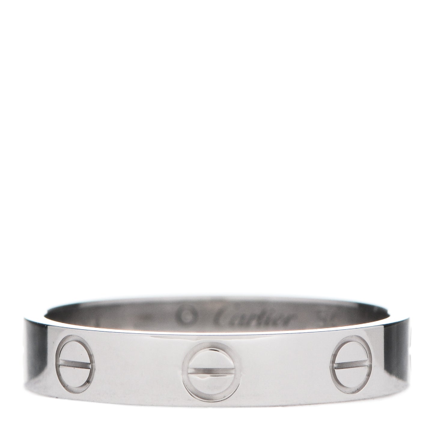 18K White Gold 3.5mm LOVE Wedding Band Ring 54 6.75
