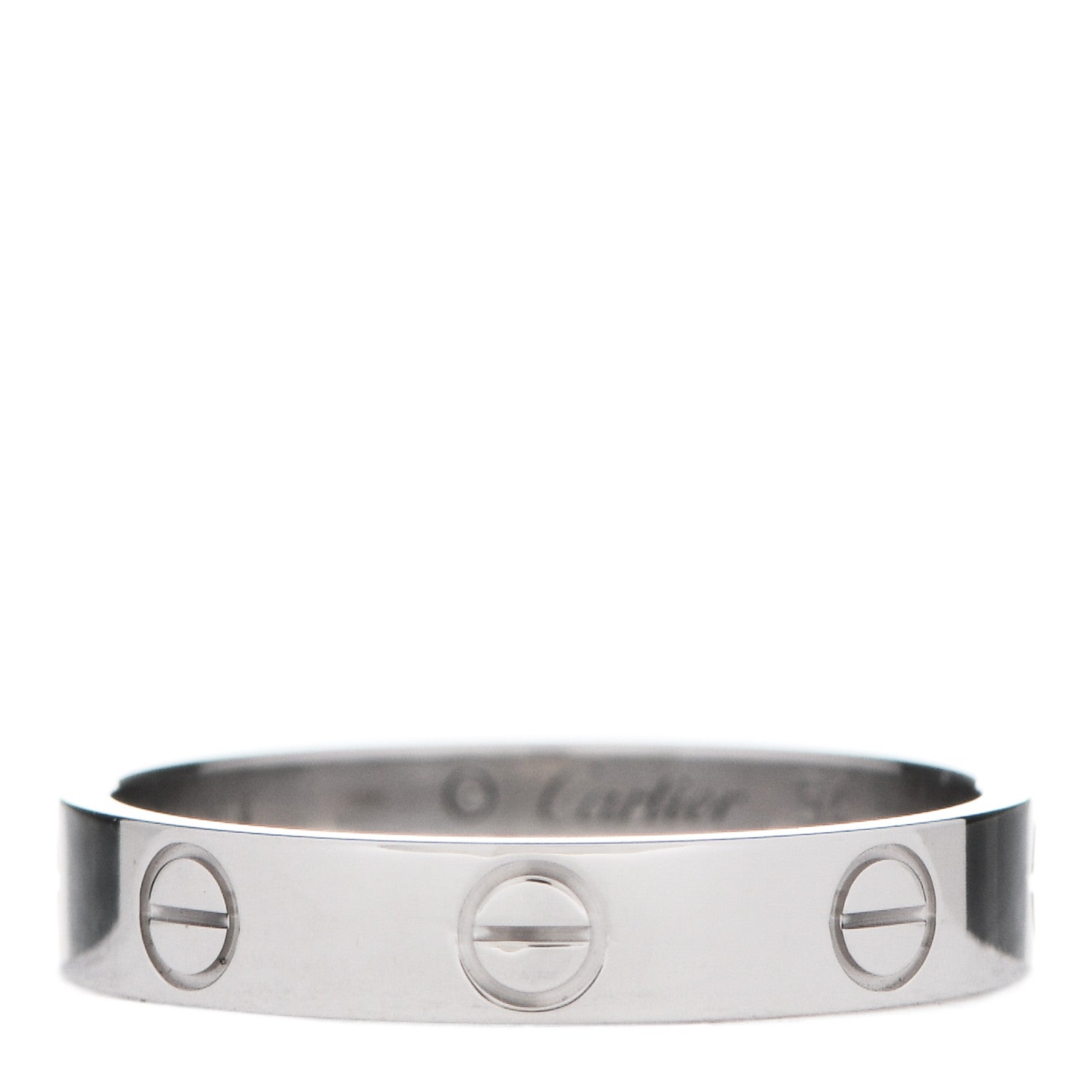 Cartier 18K White Gold 3.5mm LOVE Wedding Band Ring 54 6.75 1 of 5