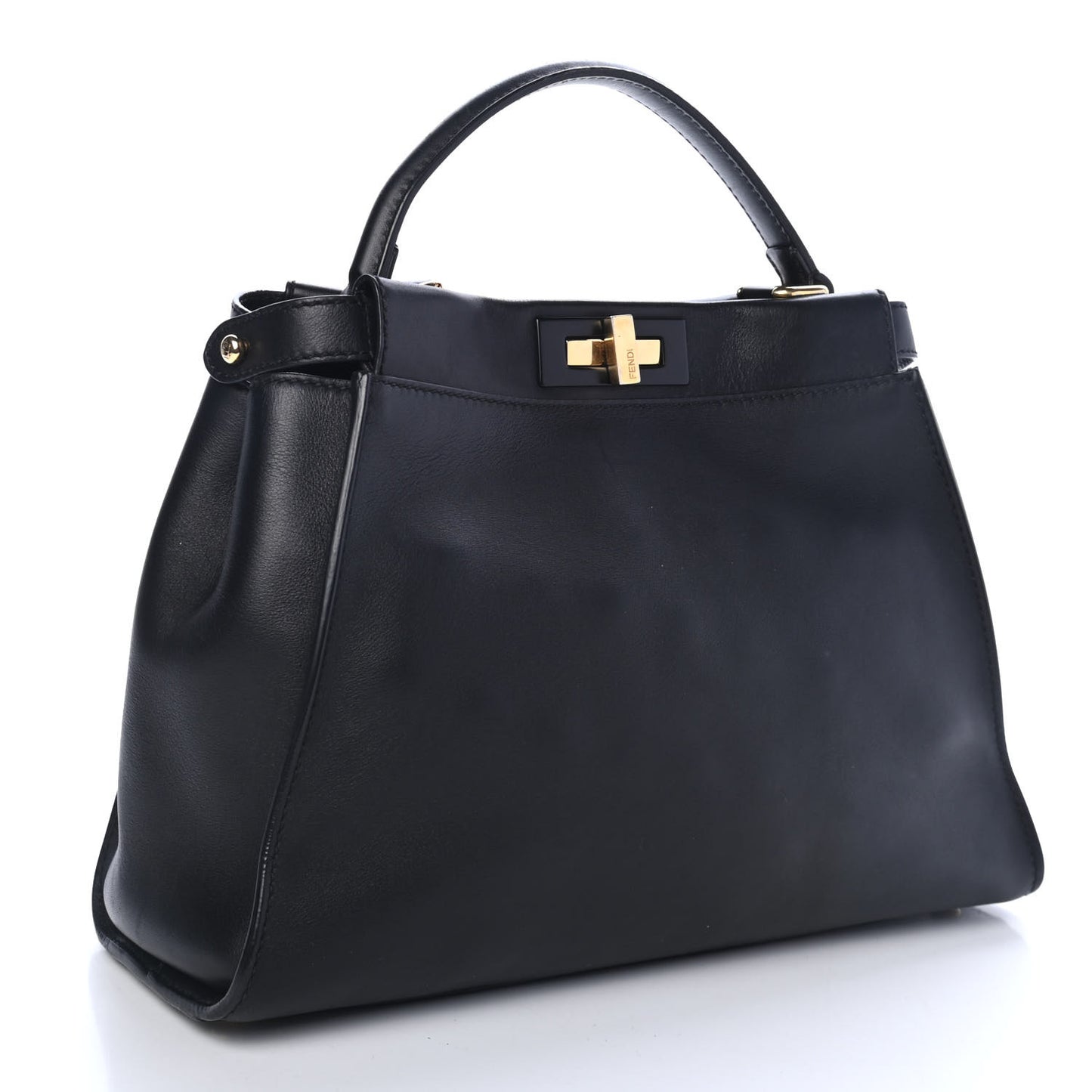 Vitello Seta Shiny Nappa Medium Peekaboo Iconic Satchel Black