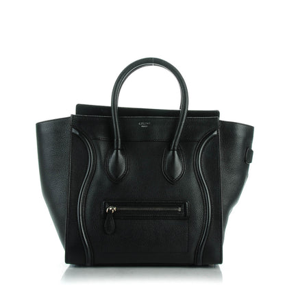 Celine Drummed Calfskin Mini Luggage Black 1 of 8