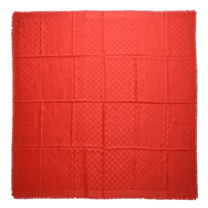 Louis Vuitton Silk Wool Monogram Shawl Coquelicot 1 of 5