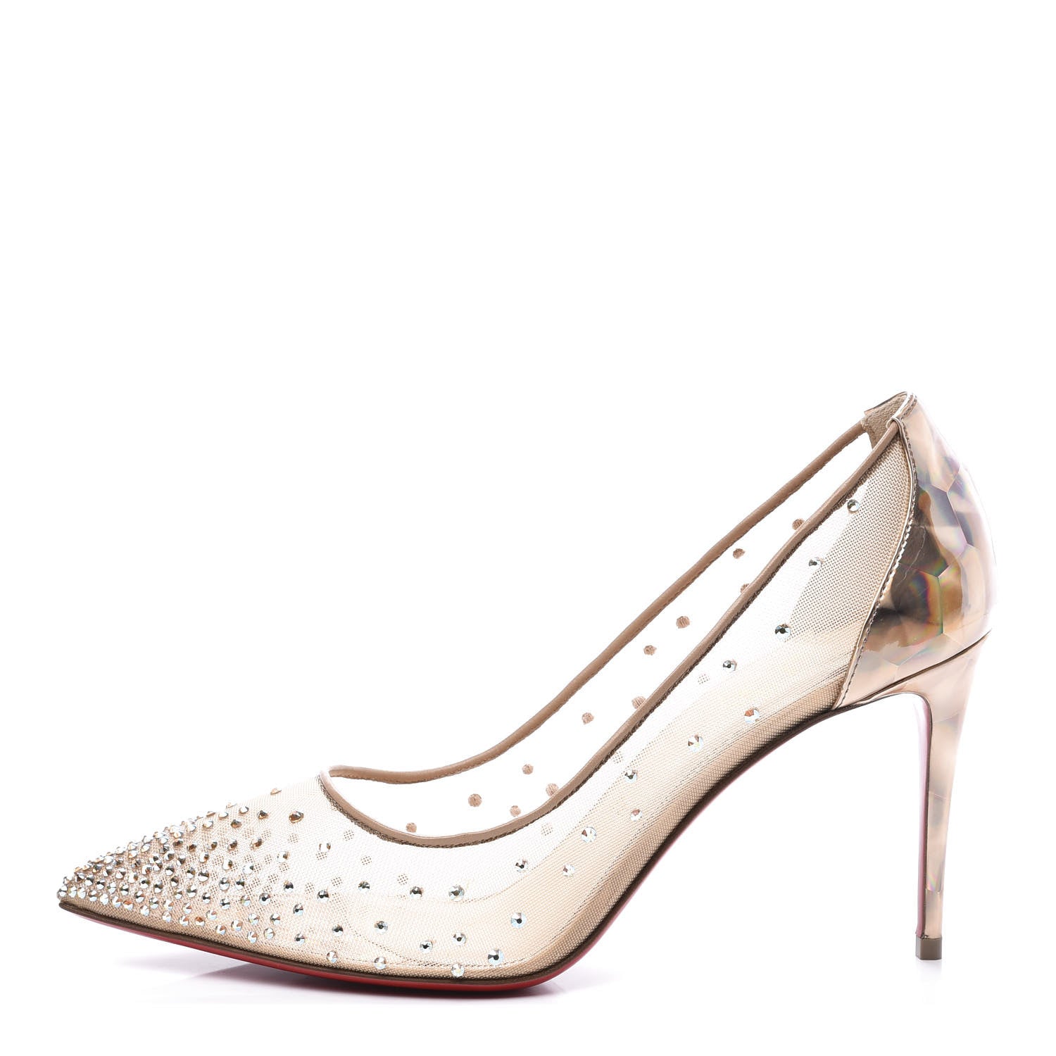 Christian Louboutin Crystal Strass Follies 85 Pumps 39.5 Gold 1 of 10