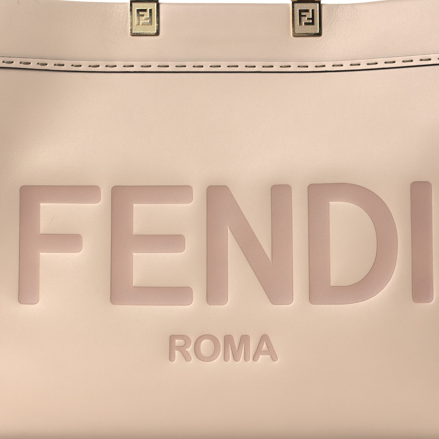 Fendi Vitello King Plexiglass Logo Embossed Medium Fendi Sunshine Shopper Tote Poudre 7 of 11