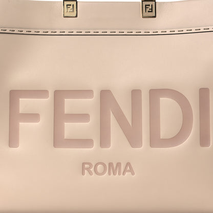 Fendi Vitello King Plexiglass Logo Embossed Medium Fendi Sunshine Shopper Tote Poudre 7 of 11