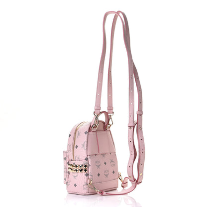 MCM Visetos Side Stud X-Mini Stark Bebe Boo Backpack Soft Pink 2 of 5