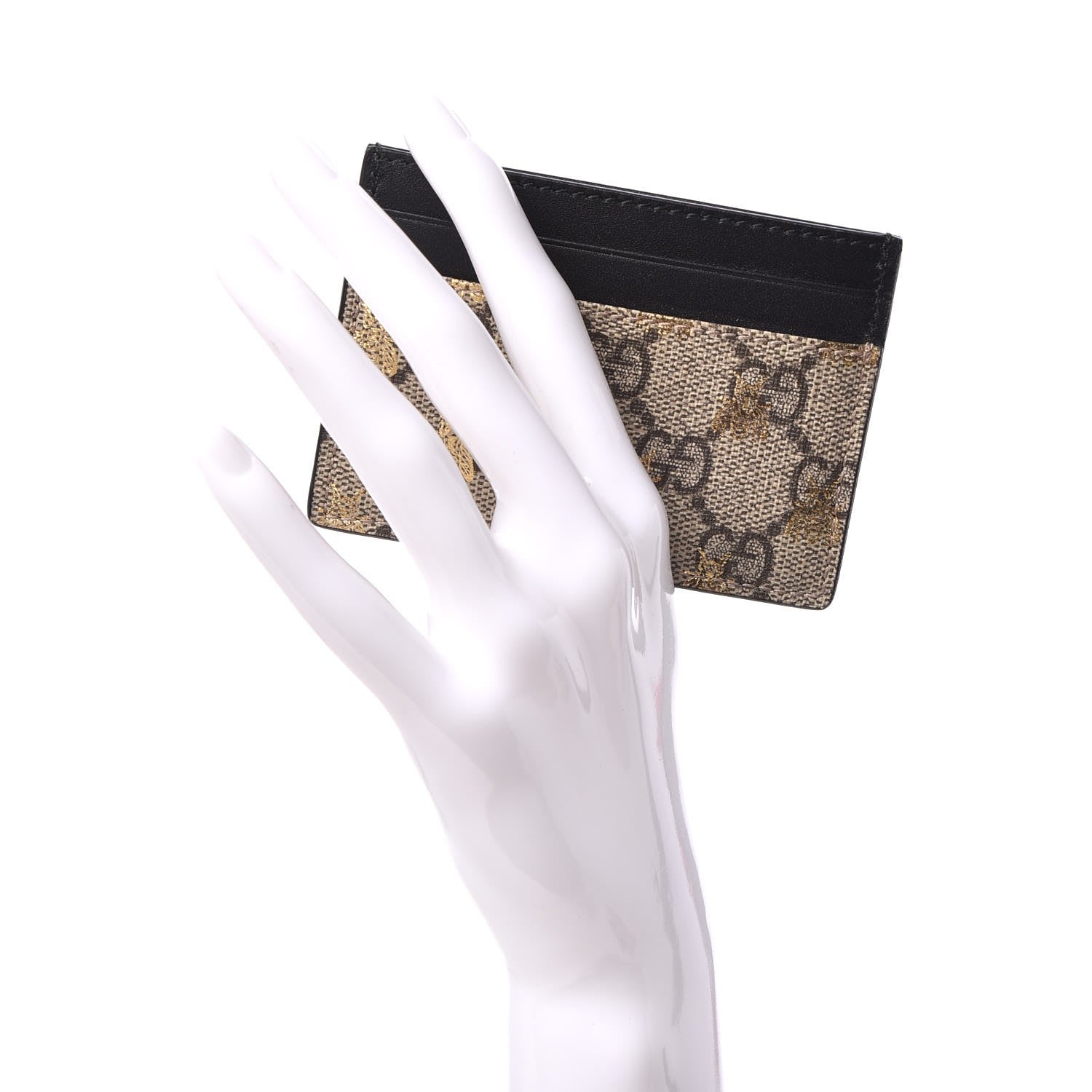 Gucci GG Supreme Monogram Bees Card Holder Black 2 of 6