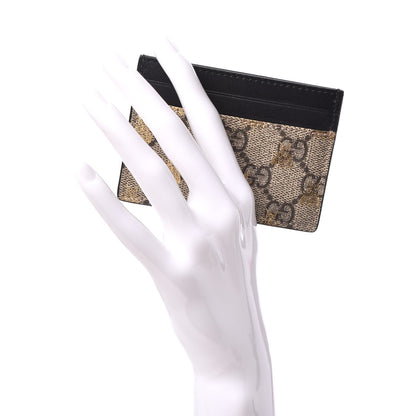 Gucci GG Supreme Monogram Bees Card Holder Black 2 of 6