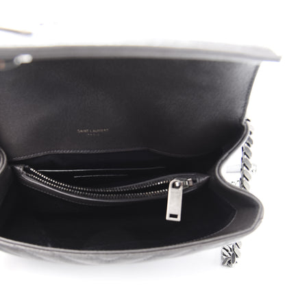 Saint Laurent Sheepskin Matelasse Chevron Monogram Medium College Bag Asphalt 5 of 10