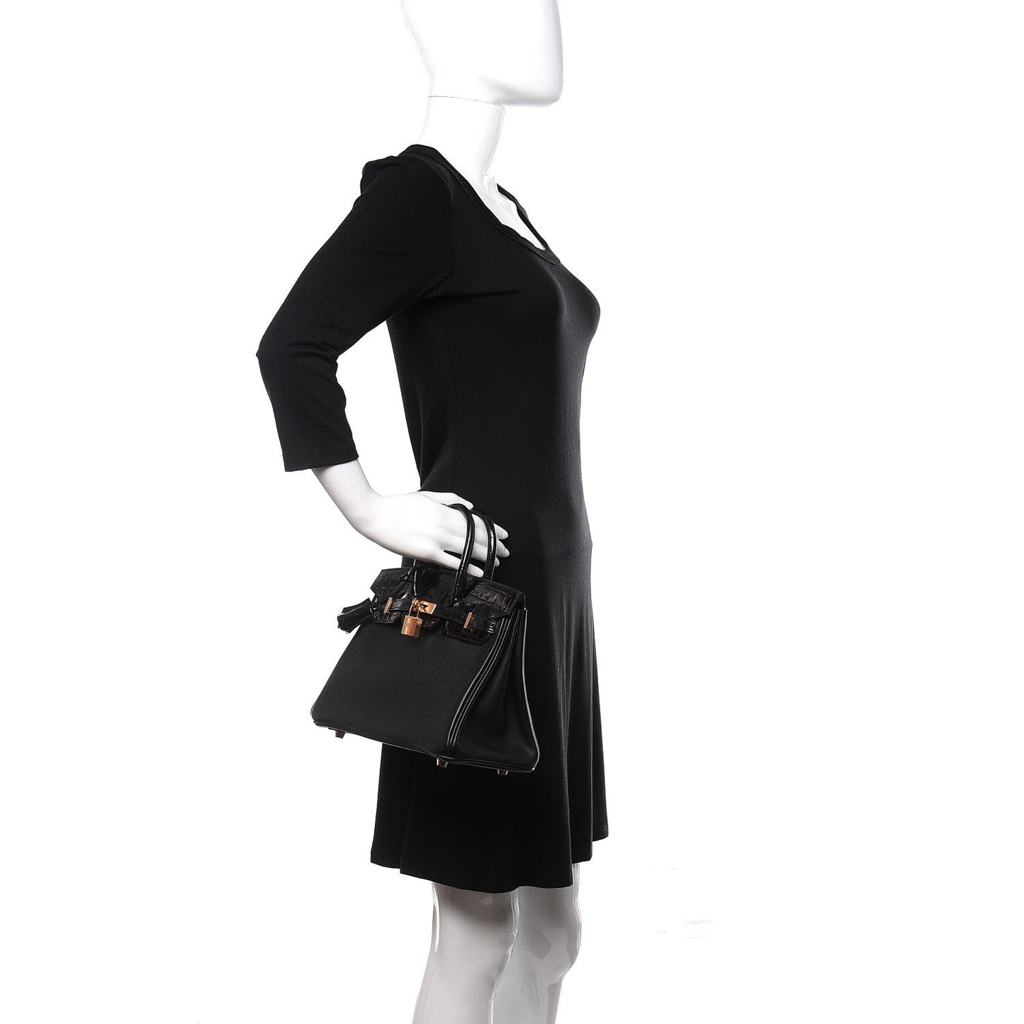 Taurillon Novillo Shiny Niloticus Crocodile Birkin Touch 25 Black