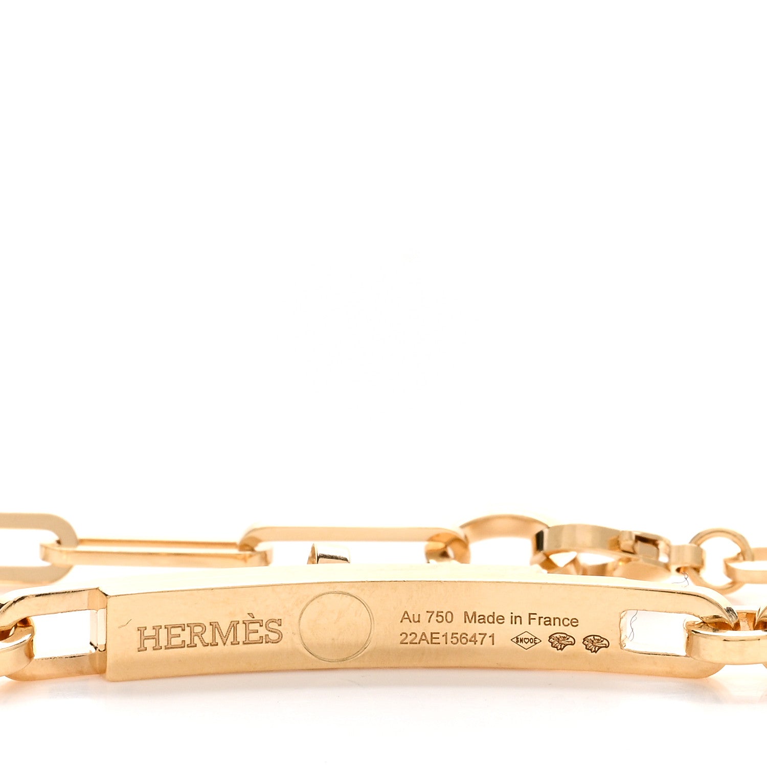 Hermes 18K Yellow Gold Kelly Chaine Choker Necklace 4 of 5