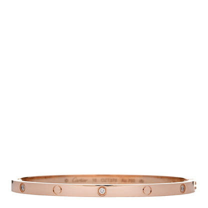 Cartier 18K Pink Gold 6 Diamond Small LOVE Bracelet 16 1 of 5