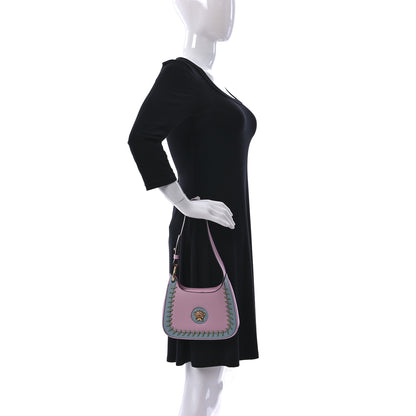 Versace Calfskin Whipstitch Medusa Mini Hobo English Rose 2 of 8