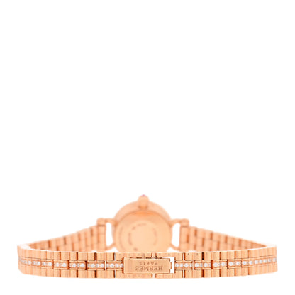 Hermes 18K Rose Gold Diamond Pink Sapphire 16mm Faubourg Quartz Watch 3 of 5