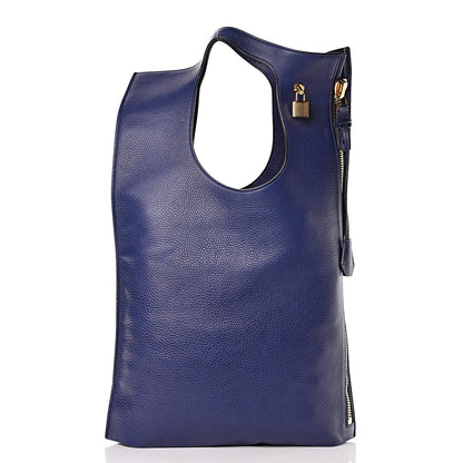 Tom Ford Calfskin Large Alix Padlock Zip Shoulder Bag Cobalt 4 of 10