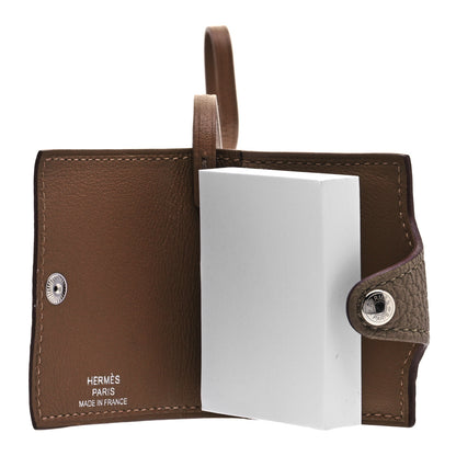Hermes Togo Swift Ulysse Nano Bag Charm Etoupe Alezan 4 of 6