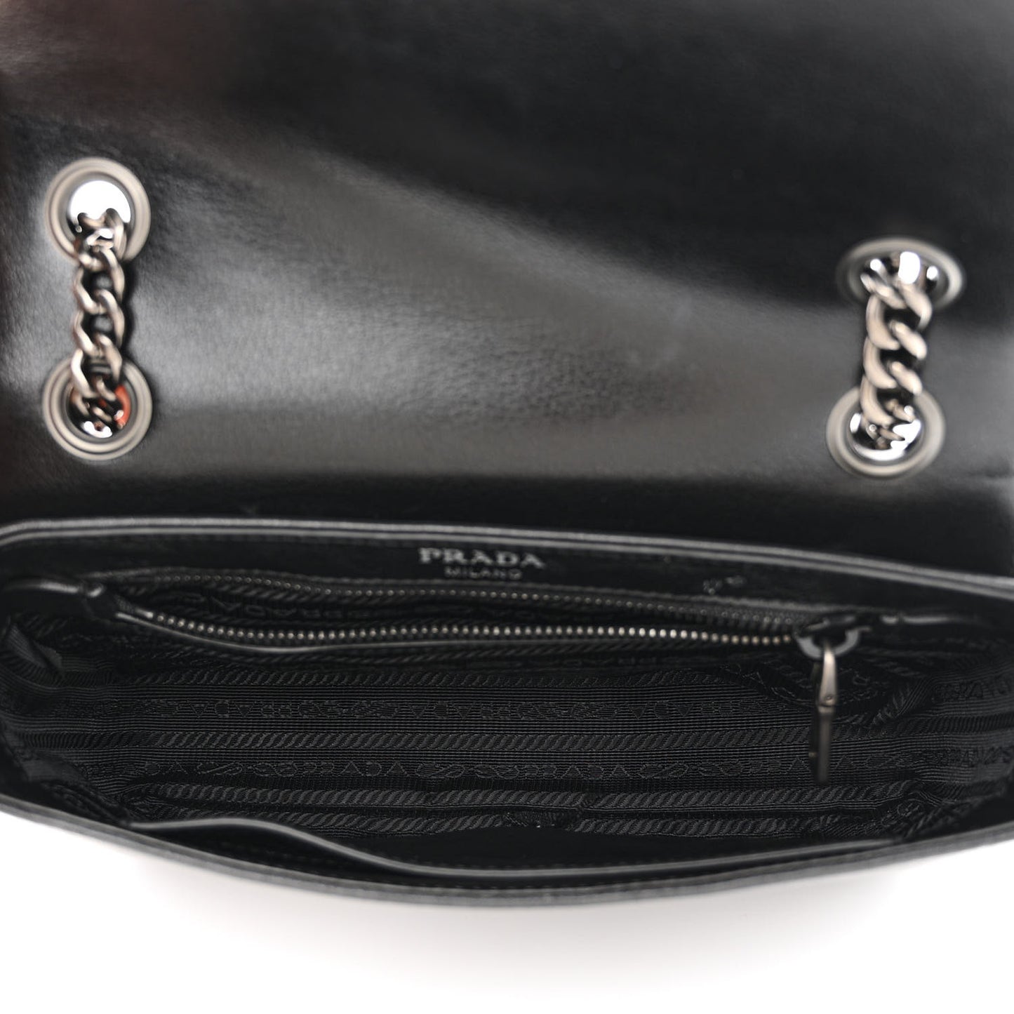 Glace Calfskin Studded Crossbody White Black